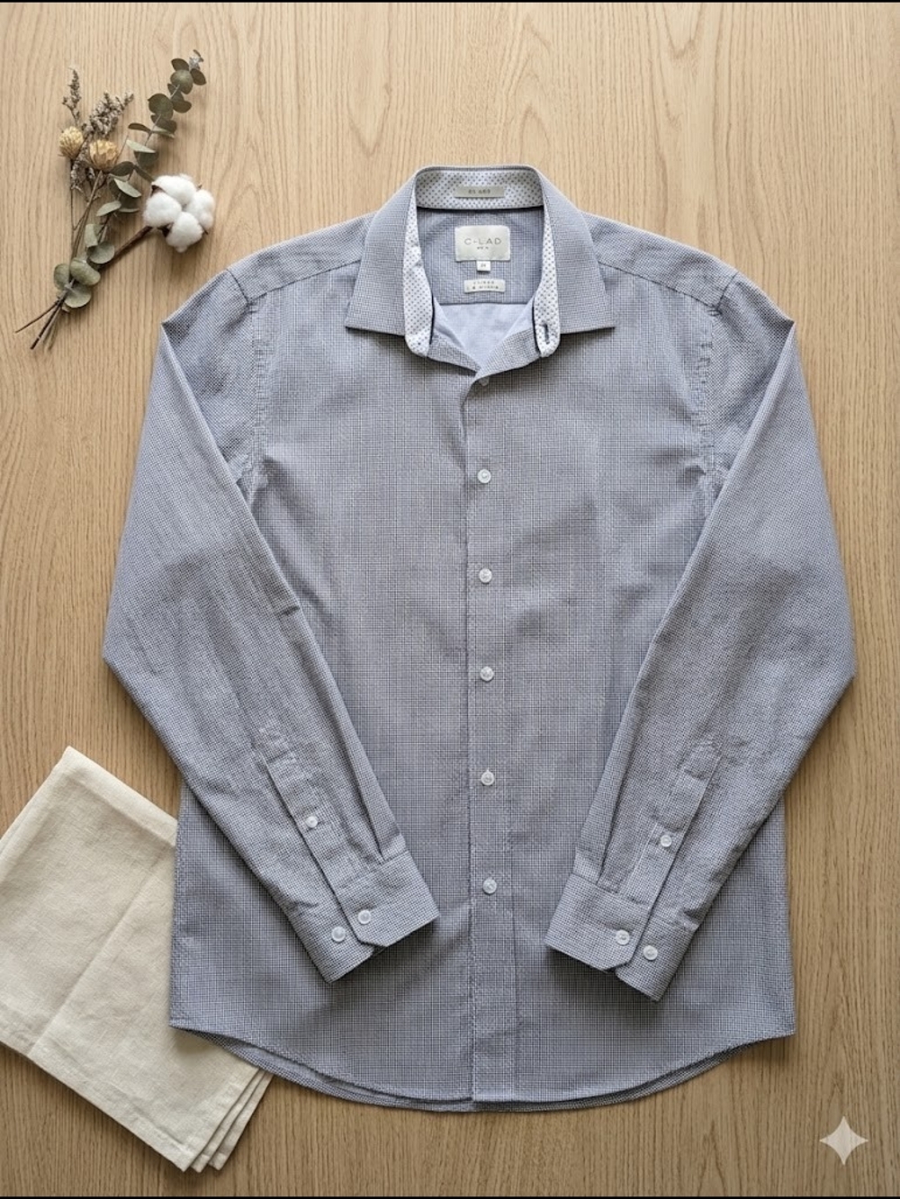 C-Lab NYC Slim Fit Button-Down Shirt Office Casual